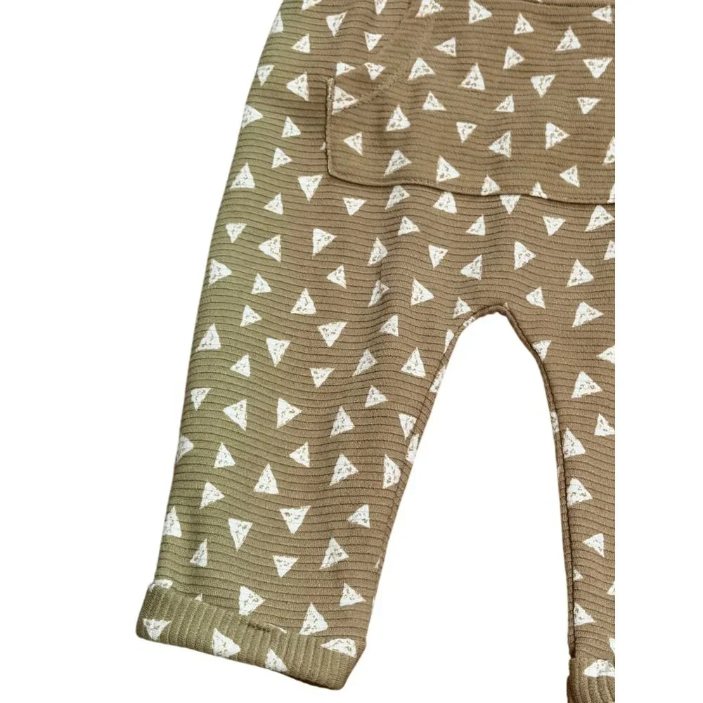 NWT Wonder Nation Baby Boys 6-9M 2Pcs Outfit Set Elephant AOP Shirt & Suspenders